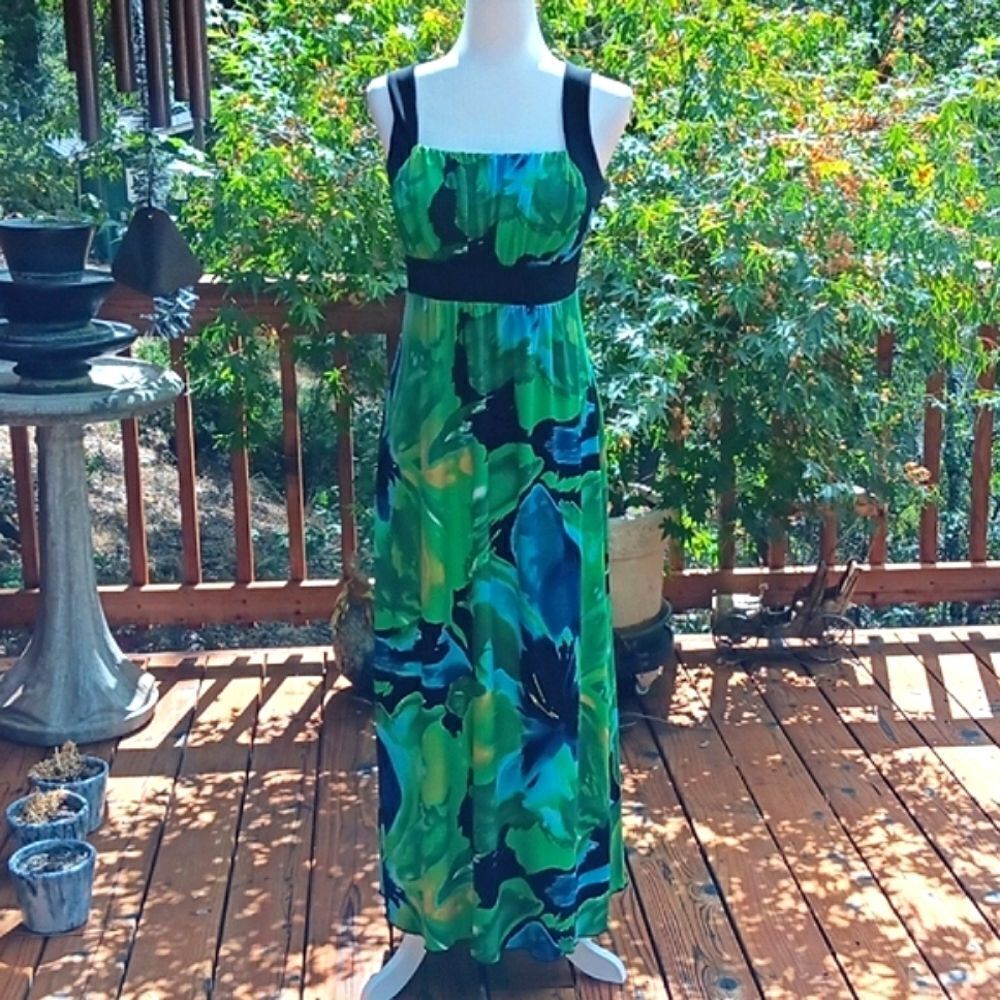En Focus Studio Tropical Inspired Maxi Dress Beachy Mermaidcore